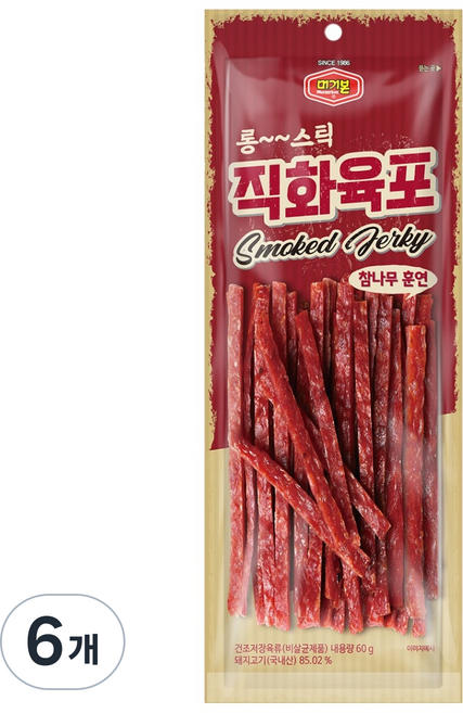 머거본 롱스틱 직화육포, 6개, 60g