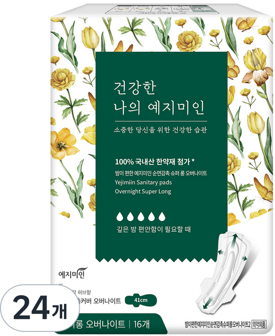 예지미인 건강한 나의 예지미인 슈퍼롱 오버나이트, 16매입, 24개