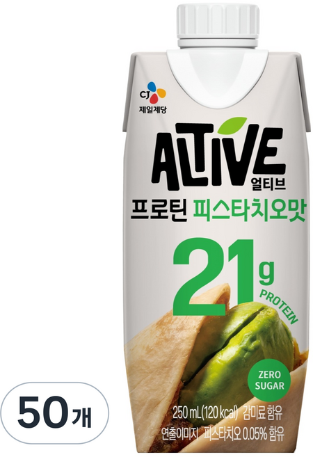 얼티브 프로틴 피스타치오맛, 250ml, 50개