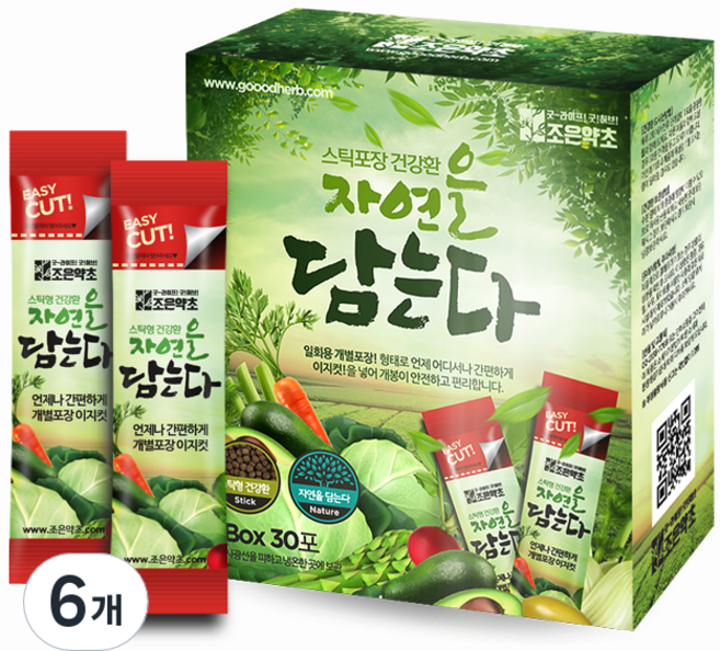 조은약초 자연을 담는다 프리미엄 검은콩검은깨환 스틱, 6개, 90g