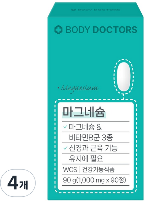 바디닥터스 마그네슘 90g, 4개, 90정