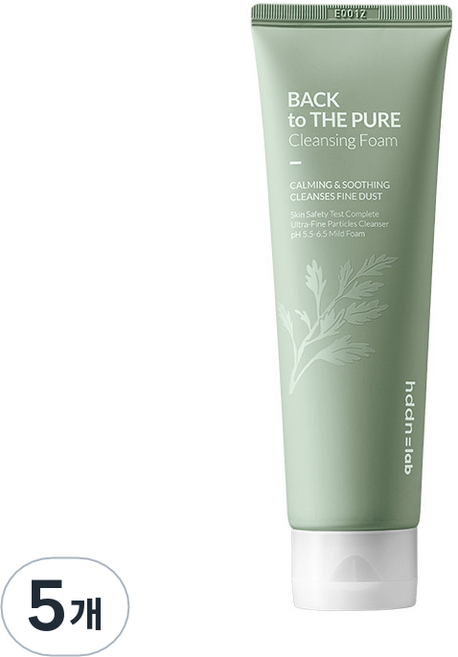 히든랩 백 투더 퓨어 쑥 클렌징 폼, 130ml, 5개