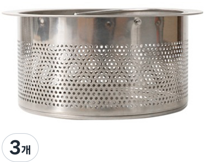 SamJeong CleanMaster Hikiss 不鏽鋼手柄水槽濾網 中型, 3個, 1入
