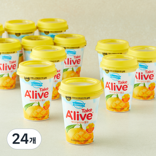 덴마크 테이크 얼라이브 망고 주스, 24개, 250ml