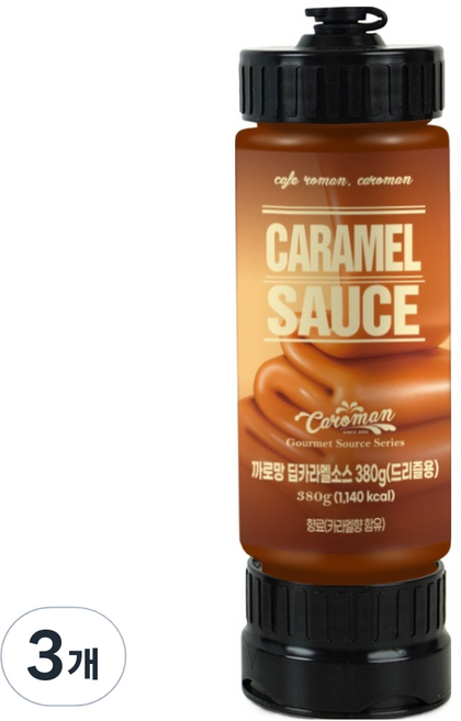 까로망 딥카라멜소스 드리즐용, 380g, 3개