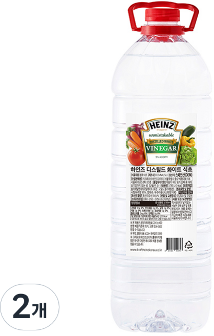 하인즈 디스틸드 화이트 식초, 3.785L, 2개