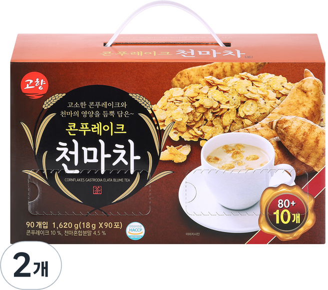 고향 콘푸레이크 천마차 90p, 18g, 90개입, 2개