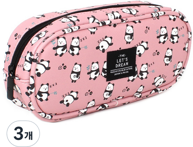 톡톡팬시 애니멀 라운드필통, 팬더(분홍), 3개