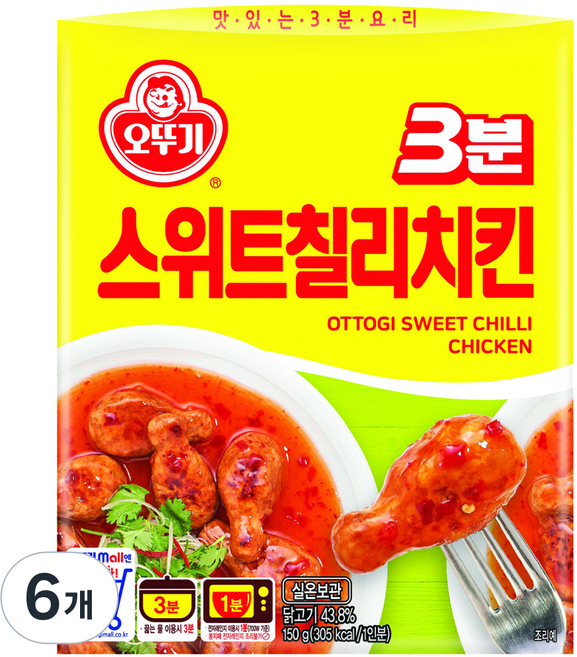 OTOKI 不倒翁 3 Minutes 3分鐘即食甜辣雞, 150g, 6個