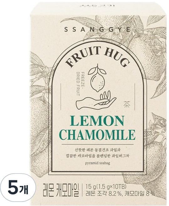 쌍계명차 과일 허그티 레몬 캐모마일, 1.5g, 10개입, 5개