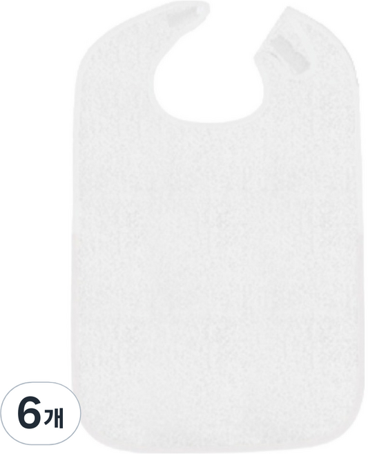 엠지스픽 부드러운 테리면 벨크로 조절 성인용 턱받이, 화이트, 6개