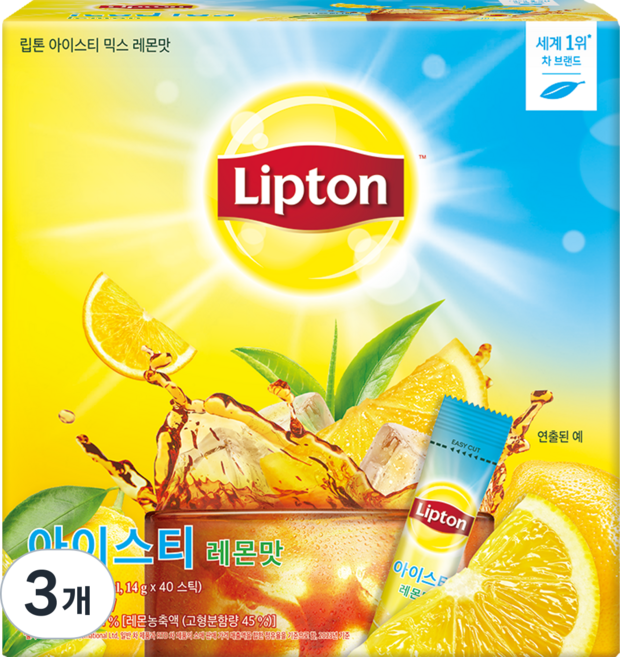 립톤 아이스티 믹스 레몬맛 분말, 40개입, 3개, 14g