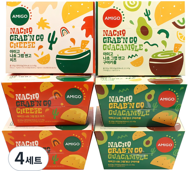 아미고나쵸 그랩앤고 반반 콤보 6개, 100g, 4세트