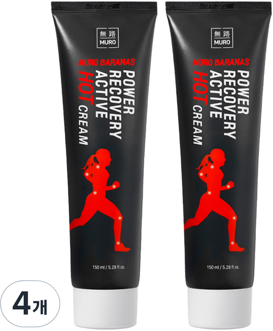 무로 바라나스 파워 리커버리 액티브 핫크림, 4개, 150ml