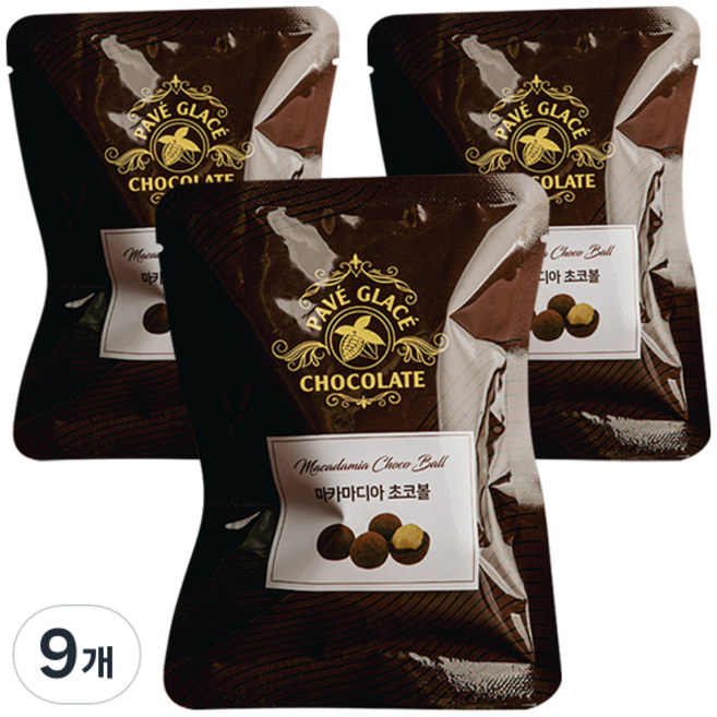 파베글라스 마카다미아 밀크 초코볼, 9개, 50g
