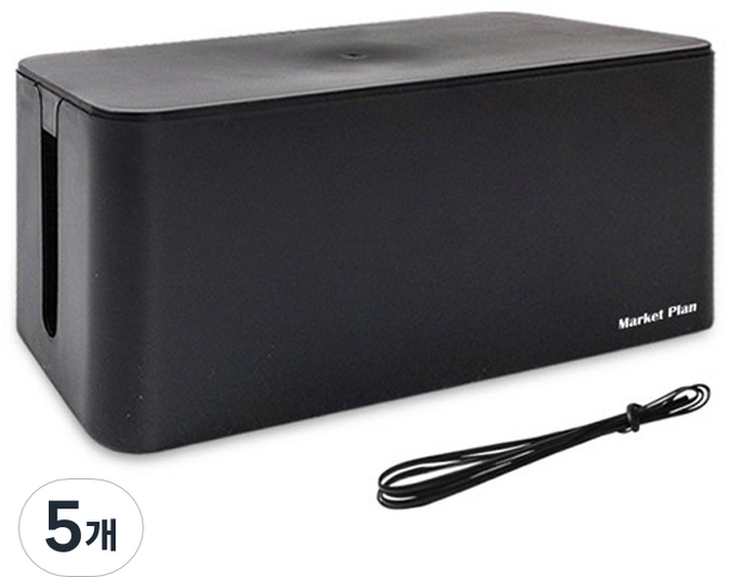 마켓플랜 심플 멀티탭 정리함, 5개, 블랙