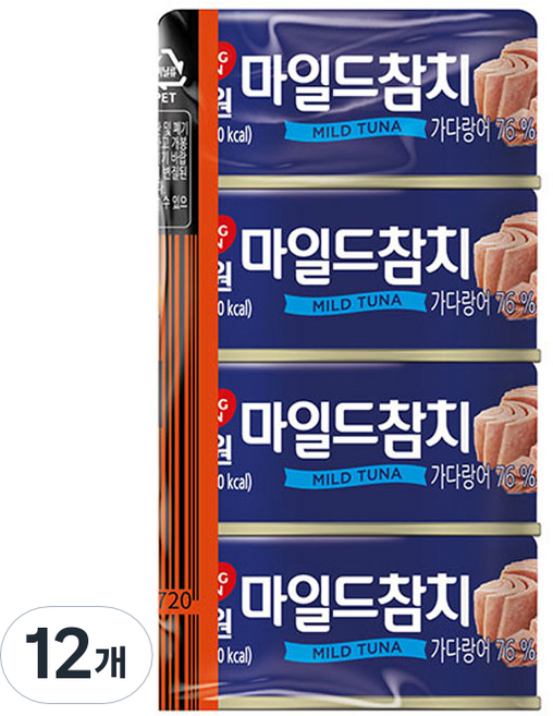 동원참치 마일드 참치, 90g, 12개