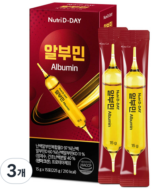뉴트리디데이 마시는 알부민 15p, 225g, 3개