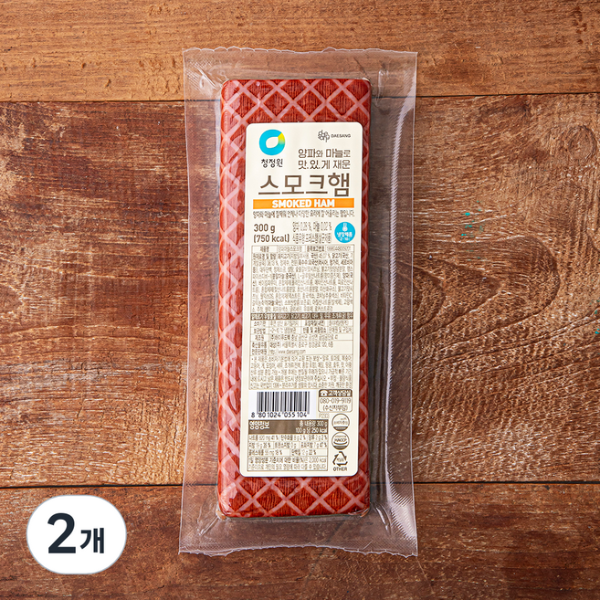 청정원 양파 마늘 스모크햄, 300g, 2개