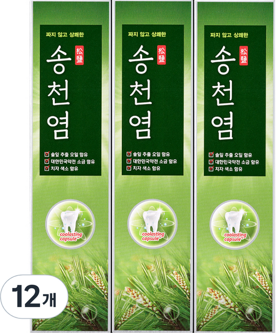 메디안 송천염 치약, 120g, 12개