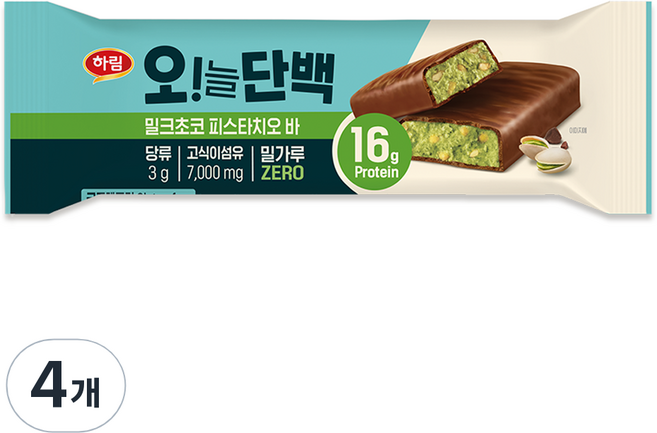 Harim 喔!今日蛋白牛奶巧克力棒 開心果口味, 48g, 4條