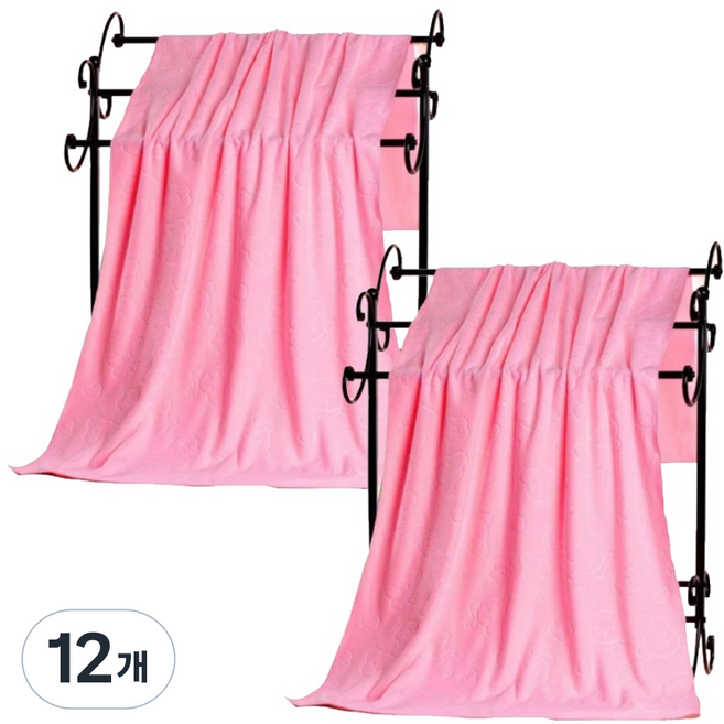 원이네 바스타월 200g 70 x 140 cm, 핑크, 12개