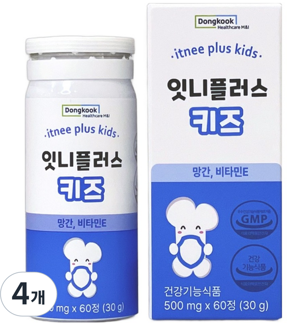 Dongkook 東國製藥 牙益PLUS兒童 錳 維他命E 30g, 4個, 60錠