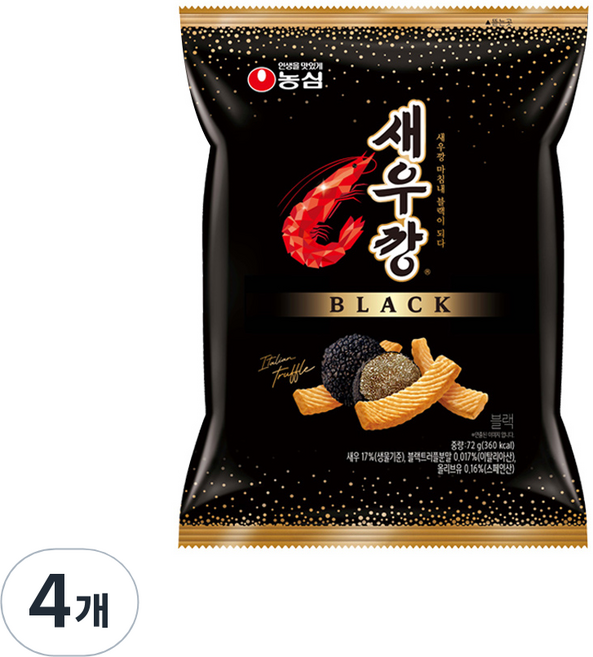 새우깡 블랙, 72g, 4개