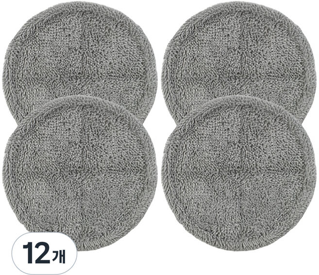 삼성제트 물걸레청소기 호환 극세사 걸레 회색, 12개