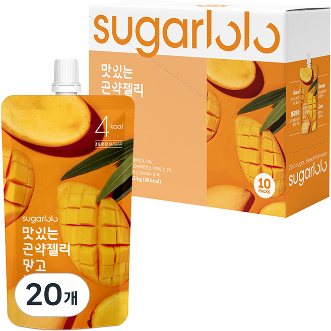 슈가로로 맛있는 곤약젤리 망고, 150g, 20개