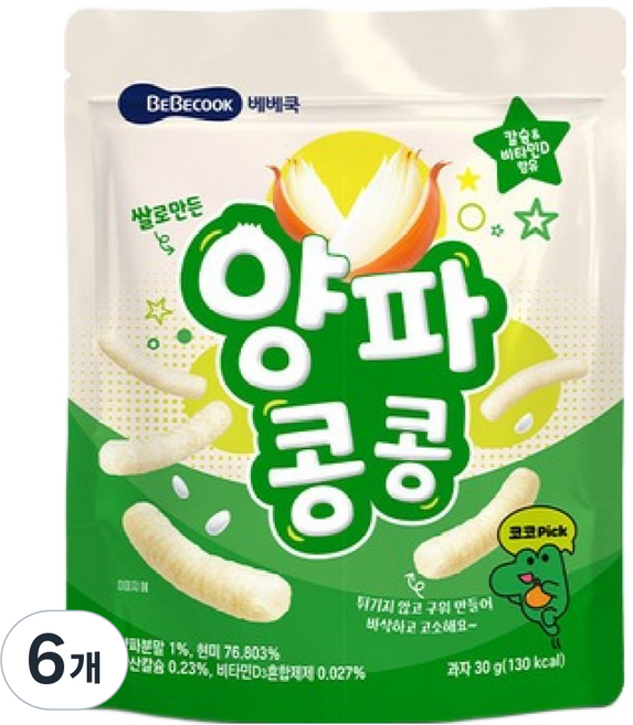 베베쿡 양파콩콩, 30g, 6개, 양파맛