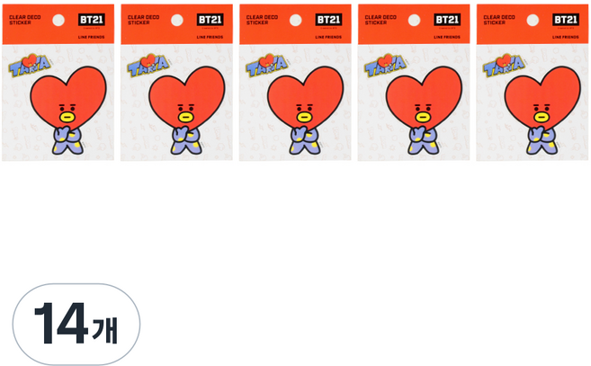 STUDIO EIGHT LINE FRIENDS BT21 透明裝飾貼紙 第2彈, TATA, 14個