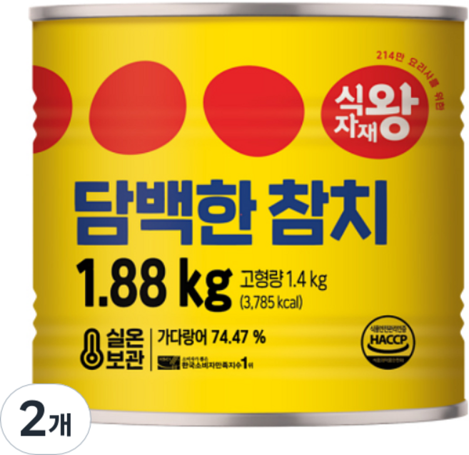 식자재왕 담백한 참치캔, 1.88kg, 2개