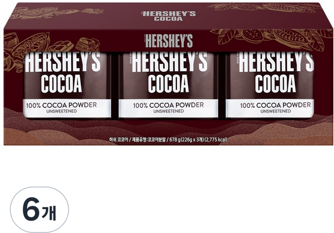 HERSHEY'S 好時 可可粉, 226g, 1罐, 6罐