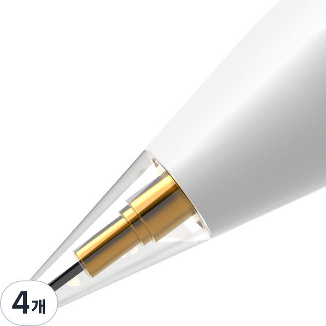 구스페리 애플펜슬 펜촉 무소음 소프트 팁스 샤프형, 투명, 4개
