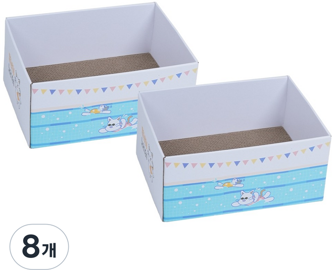 멍냥이노리터 고양이 숨숨박스 수영장 스크래쳐, 혼합색상, 8개