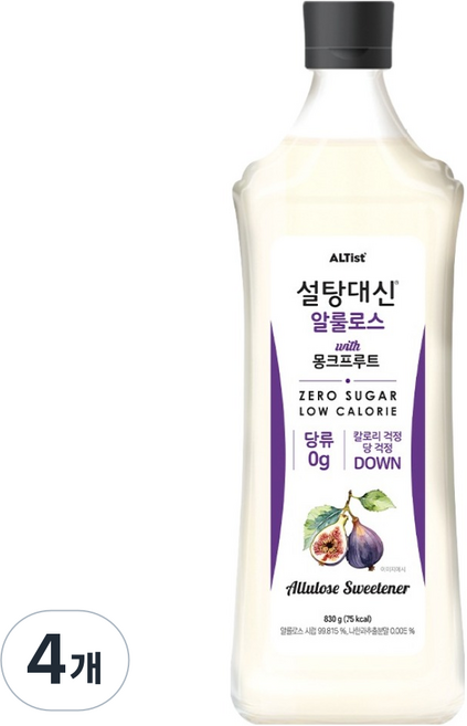 설탕대신 알룰로스 with 몽크프루트, 830g, 4개