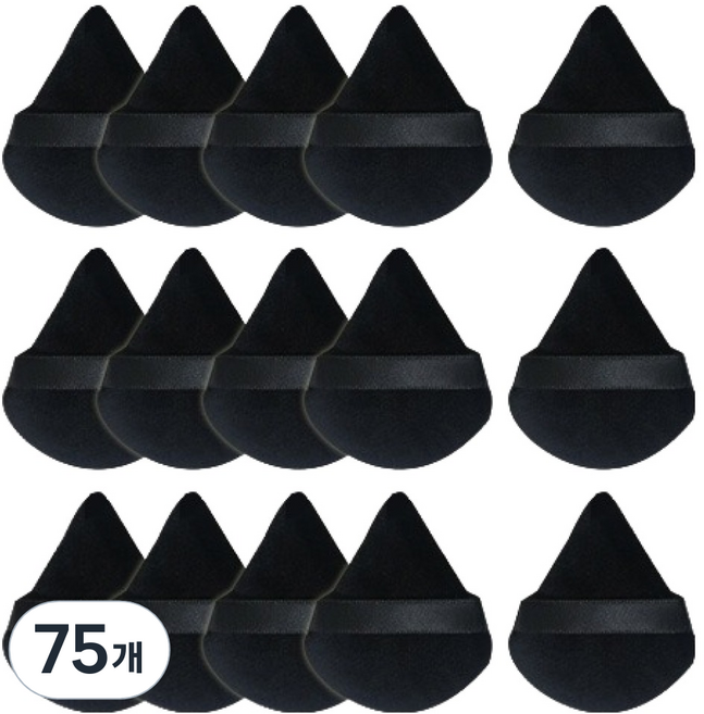 OON 물방울 보송 파우더 퍼프, 75개, 블랙