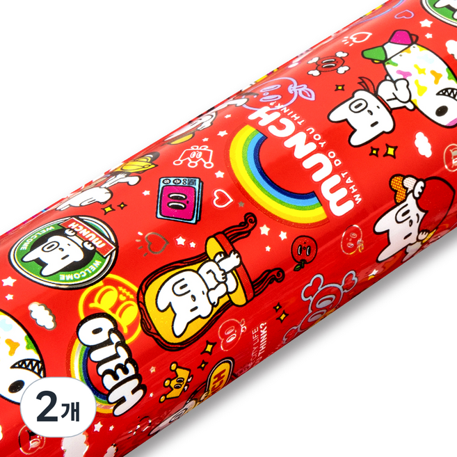 좋은기븐 뭉크 메탈롤 포장지, 적색, 2개