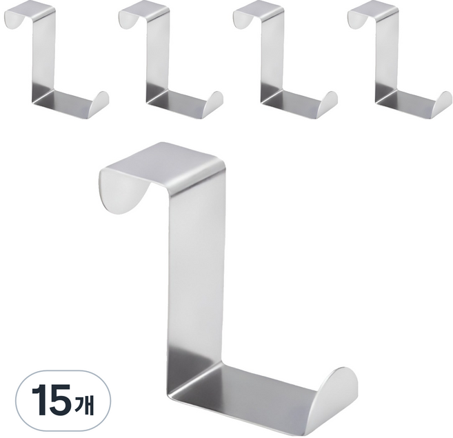 리빙홈디테일 다용도 싱크대 스테인레스 도어걸이 GE-28, 실버, 15개