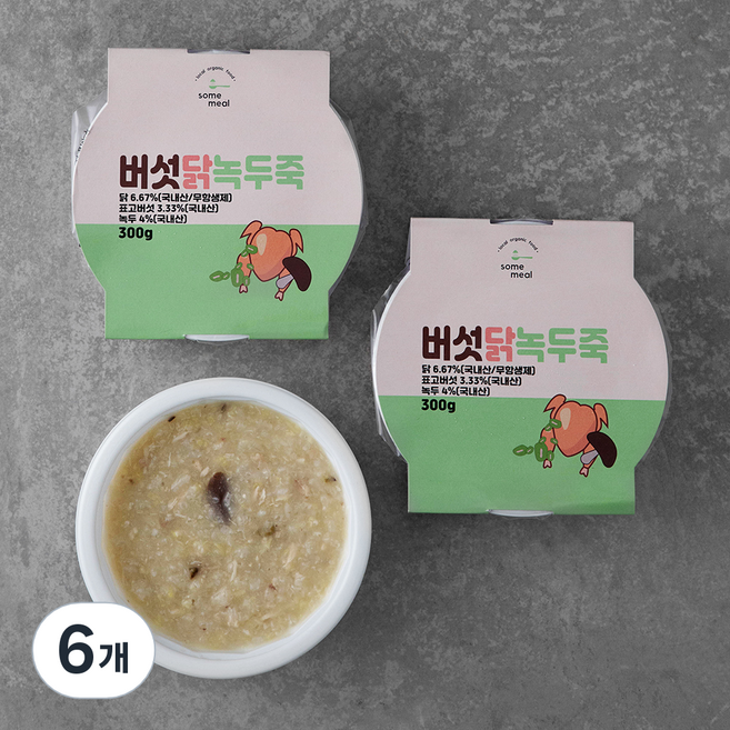 섬밀 버섯닭녹두죽 (냉장), 300g, 6개