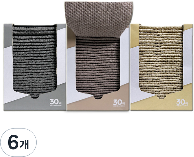 스카트 하루한장 뽑아쓰는 THE 버블 수세미, 그레이 + 베이지 + 브라운, 30개입, 6개