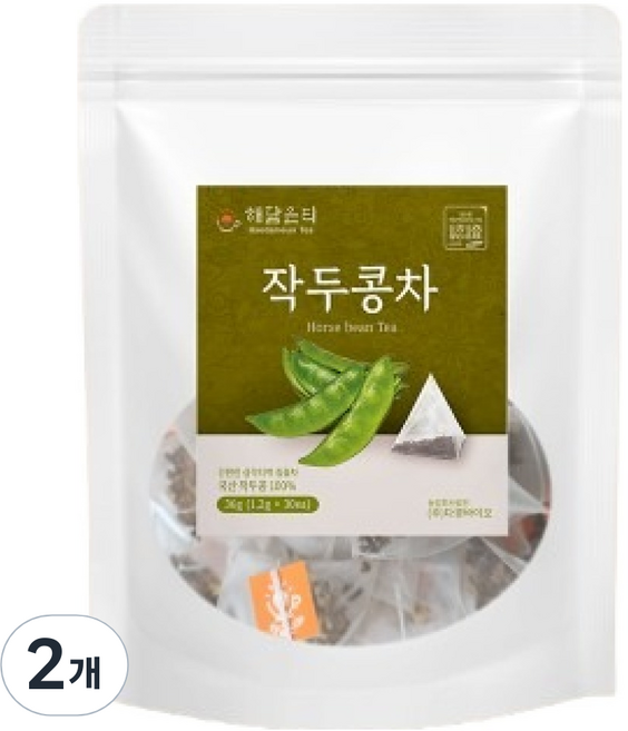 해담은티 PLA 삼각티백 작두콩차, 2개, 30개입, 1.2g