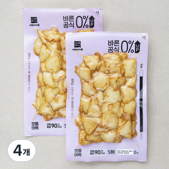새로미어묵 바른공식0% UP 모둠어묵, 4개, 200g