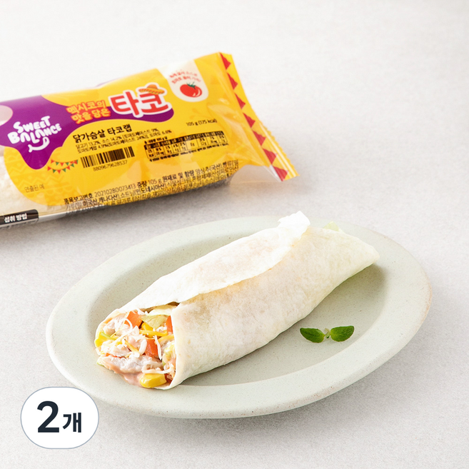 스윗밸런스 닭가슴살 타코랩, 105g, 2개