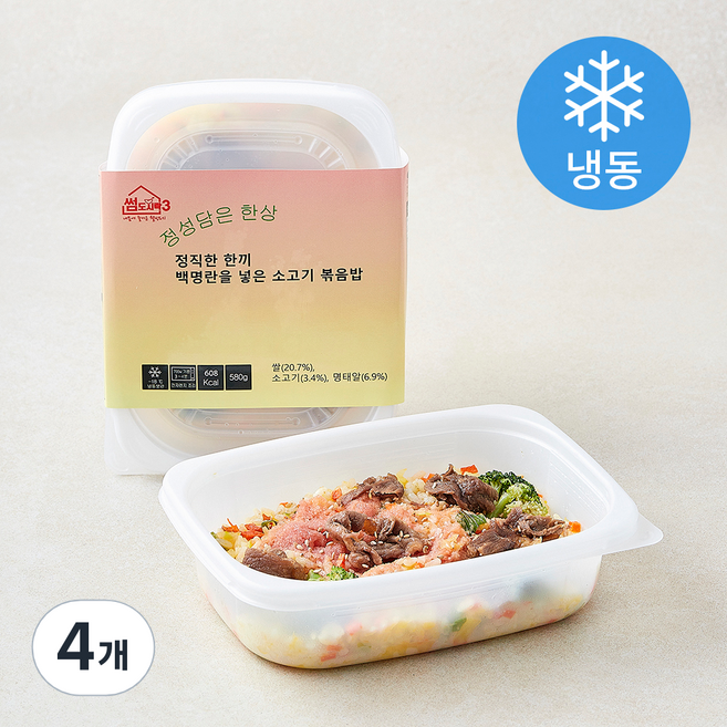 정성담은 한상 정직한 한끼 백명란을 넣은 소고기 볶음밥 (냉동), 290g, 4개