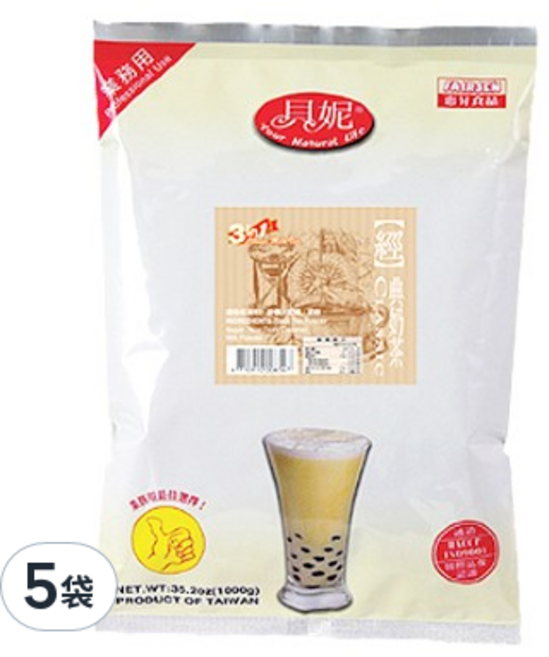 貝妮 3合1經典奶茶調味粉, 1kg, 1包, 5包