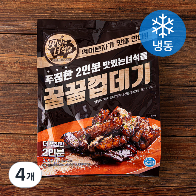 맛있는녀석들 꿀꿀 껍데기 2인분 (냉동), 337g, 4개