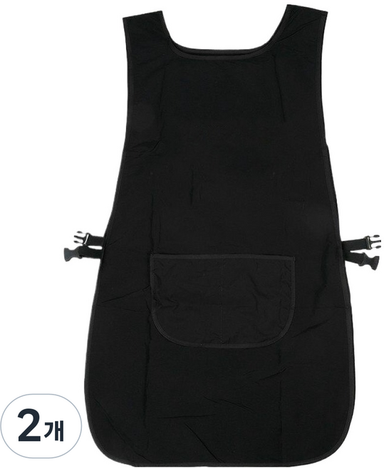 모노드 방수조끼형 주방 카페 작업용 앞치마, 블랙, 2개