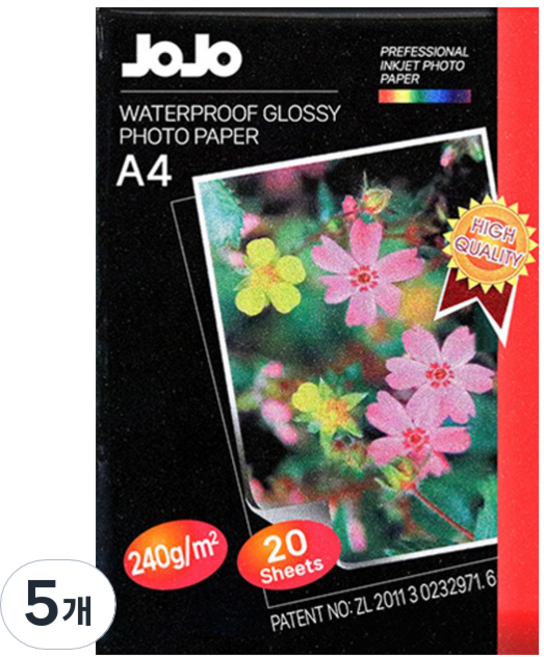 다다 고광택 사진 인화지 프린팅 포토용지 240g, A4, 100개